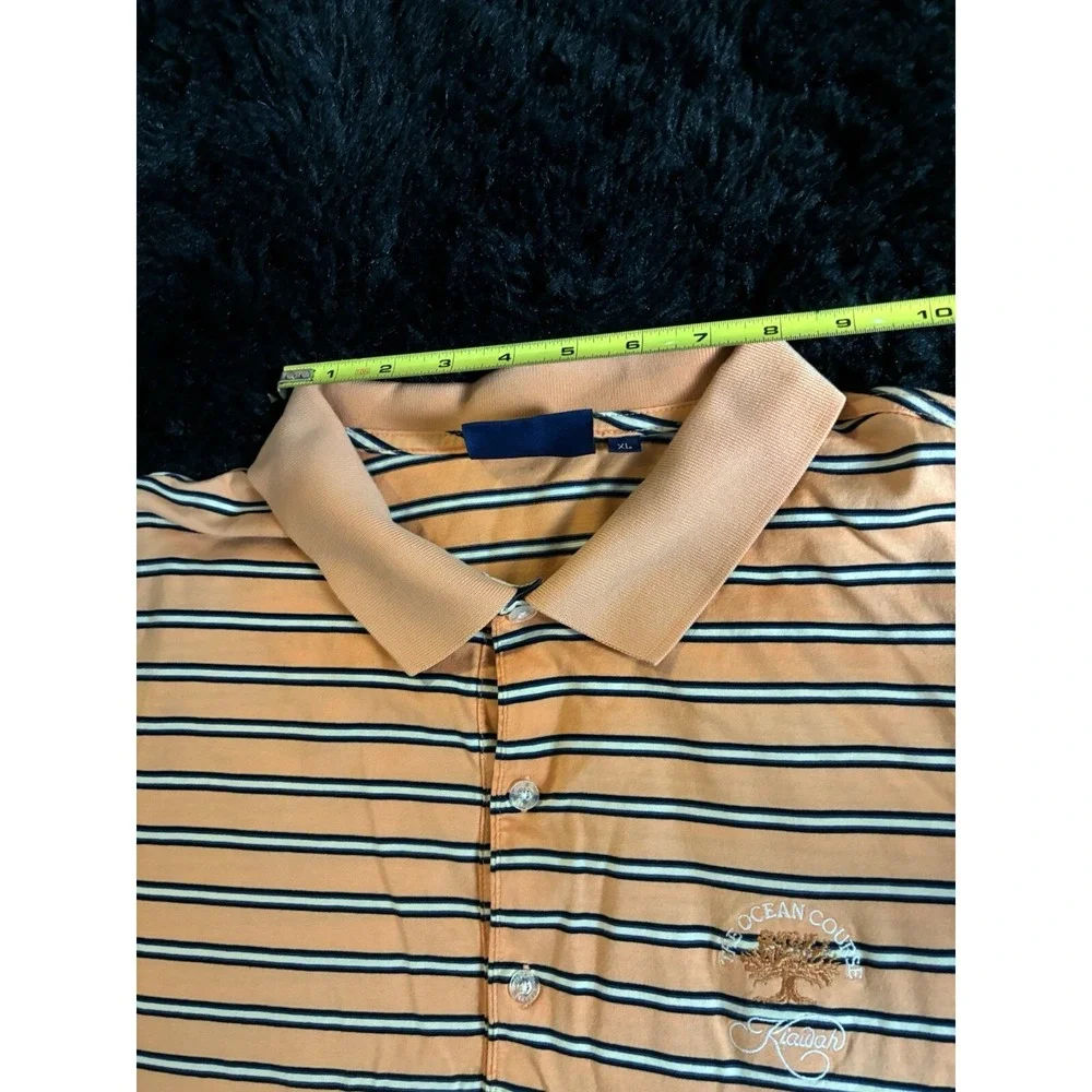 Bobby Jones Golf Polo Shirt Striped Men's XL KIAWAH ISLAND OCEAN COURSE